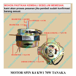 DINAMO PENGERING MESIN CUCI / SPIN PENGERING MESIN CUCI 4 KAKI / MOTOR SPIN K4 KW1 70W TANAKA