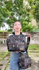 กระเป๋าสะพายไหล่ผู้ชาย กระเป๋าสะพายไหล่ผ้าแคนวาสคุณภาพสูงมีสไตล์ ความจุขนาดใหญ่ มีหลายช่อง พร้อมส่งจ1806#ากประเทศไทย