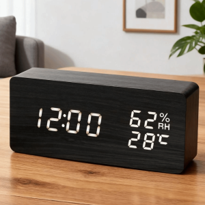 GRACE LED Digital Display Digital Alarm Clock Large Display Reminder LED Digital Clock Modern Temperature Display Electronic Alarm Clock Date Display