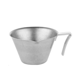 ANHEY Ergonomic Handle Espresso Measuring Cup with Scale Stainless Steel Espresso Shot Pot Coffee Jug V-Shaped Spout Coffee Measuring Jug Kitchen