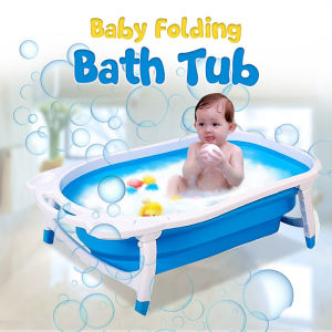 Baby Folding Bath tub Household Silicone Thickening Large Newborn Safety Bathing/Tab Mandi Bayi