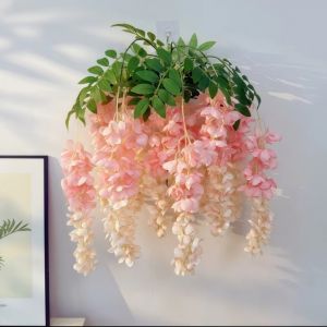 AODDO Treo lơ lửng Hoa Wisteria nhân tạo Cành cây dài 96cm Trang trí chân thực Dây hoa tử đằng  Hoa giả nhân tạo Đồ trang trí treo tường
