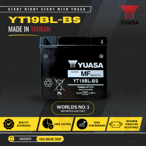 Yuasa YT19BL-BS Motorcycle Battery (TAIWAN) best for BMW Rockster