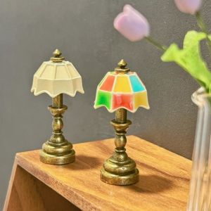DOWNA 1:12 18.56cm/4.31.8cm Đèn sàn thu nhỏ cho nhà búp bê Mini 6 Kiểu Dáng Đèn ngủ mô phỏng Chất lượng cao Mẫu đèn tường pha lê Đồ trang trí nhà búp bê