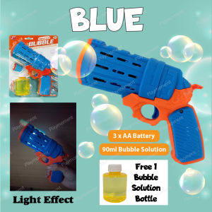 Electronic Bubble Machine With Lights Water Kid Toy Bubble Balloon Soap Outdoor Game 电子泡泡枪 *READY STOCK*