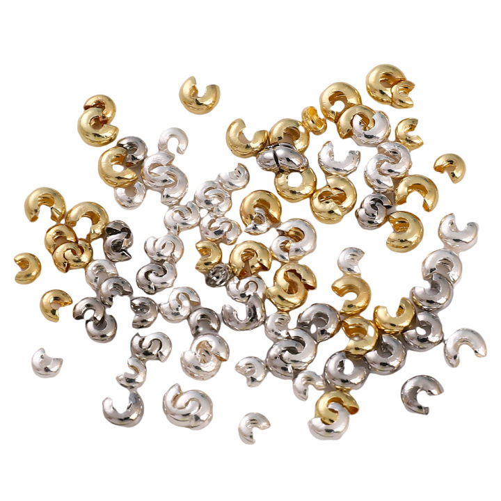 20-Piece Sterling Silver Crimp Bead Covers For Jewelry Making - 4mm, Perfect For Hiding Crimps And Knots - View #3