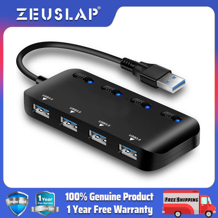 ZEUSLAP USB3.0 HUB Fast Speed 4 Port USB 3.0 Splitter USB Hub 3.0 ...