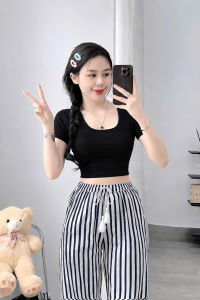 Áo croptop cổ vuông tay ngắn KVYBODY A19 chất cotton borip lụa dày mịn co giãn thích hợp mặc ở nhà đi chơi đi tiệc