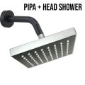 Head Shower Kotak Kamar Mandi 1/2 Inch Kotak Bahan Abs Chrome DP-145+DP-145-1+DP-145-2+WG-238-Hitam. 