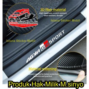 STICKER MOBIL TOYOTA AGYA GR SPORT CARBON 3D PELINDUNG PIJAKAN PINTU MOBIL AGYA GR SPORT STIKER KARBON 3D