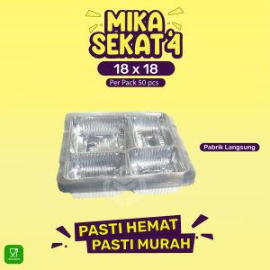 Mika Plastik Sekat 4 Untuk Dus 18x18  (Isi 50 Pcs-W.MK184)