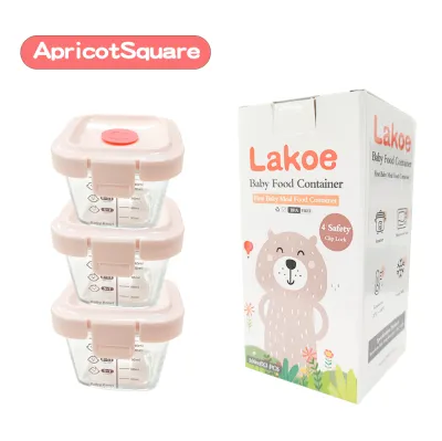 Lakoe Baby Food Container Food Storage Portable Glass Container Glass Food Keeper With Cove