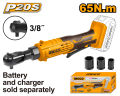 INGCO 20V 65NM CORDLESS RATCHET | 3/8" | CDRLI2060152 CDRLI2060151. 