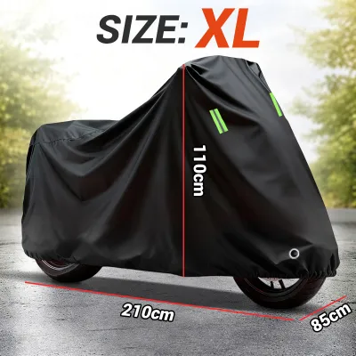 Jumbo Motorcycle Cover Waterproof UV Outdoor Protection All Season Universal Weather Night Reflective with Lock-Holes