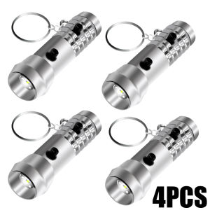 4ชิ้นไฟพลาสติกไฟฉาย LED ขนาดเล็กสำหรับเด็กโคมไฟของเล่นปุ่มไฟฉายแบตเตอรี่