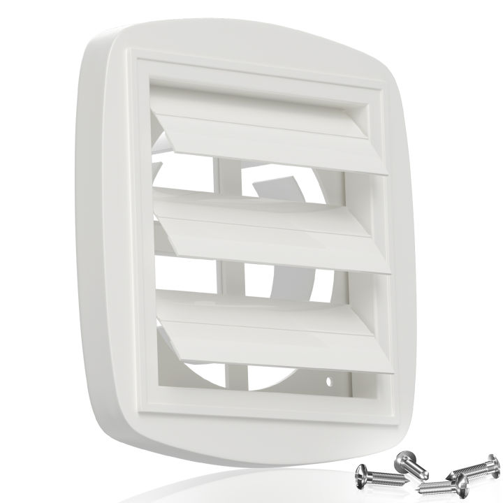 thumbnail image 2 of HG Power Dryer Vent Covers (2-Pack) - Adjustable 4" To 6" Louvered Outdoor Covers With Screws, White Plastic 2 of 11