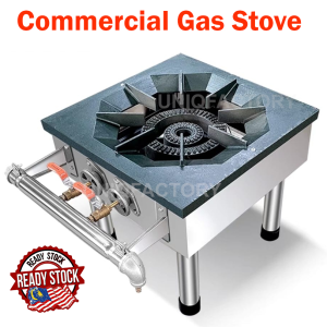 READY STOCK Commercial Gas Stove High Pressure Stainless Steel Stock Pot Stove Dapur Gas Single Burner Komersial With Stand Dapur Dengan Kaki 商用炉灶 火炉