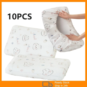 10PCS Disposable Pillowcase Hypoallergenic Dustproof Non-Woven Family Pack Trips Premium Cotton Cartoon Print Disposable Pillowcase Set for Baby & Kids - 24H Delivery