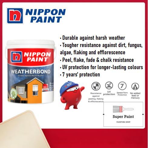 Nippon Paint Weatherbond 1L Exterior Paint Brilliant White 1001 ...