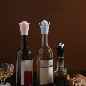 BLACKON Leak-Proof Soccer Wine Bottle Stopper Dust-Proof Silicone Football Wine Bottle Sealed Cap Universal Flexible Wine Dust Plug Party