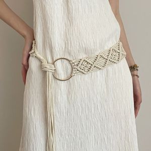 HEALMEYOU Waistband Ethnic Style Belt Retro Hollow Bohemian Belt Fashion Korean Style Tassel Waist Chain Dress Decoration