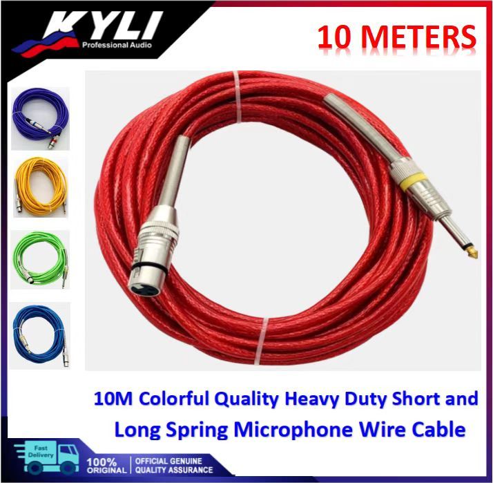 Spring Wire Mic FTstar 10Meters Colorful Microphone Wire Cables Quality Heavy Duty ...