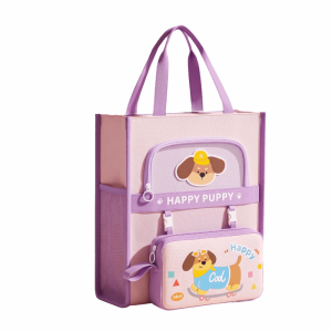 GIORGIONE STORE Cartoon Tote School Bag Cute Dog Kawaii Multi-layer File Organizer Mutli-Purpose Large Capacity A4 File Bag Back To School