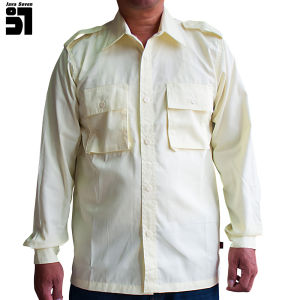 JAVA SEVEN Kemeja seragam security / Satpam polos warna kuning tangan panjang / Union drill ISL 237
