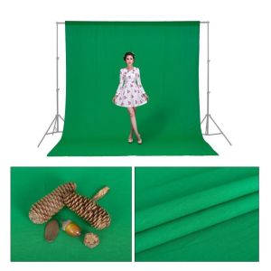 Photography Background Backdrop Cloth Photo Shooting Studio Non Reflective Black Light Absorbing1.5 * 300m / 5 * 9.8ft Professional Green Screen Background Cotton Colth Screen Backdrop Studio Photography Background Washable Durable Cotton Fabric Seamless