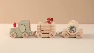 Kid Montessori Wooden Train Toys Early Educational Cognition Animal Toy Sorting Learning Teaching Car Cartoon Set Kids Toys Gift