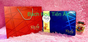 Bánh COOKIES quy bơ Hạnh nhận thập cẩm Richy plus HT 500g có túi sách Tết an khang