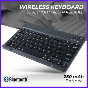 COD Kimsnot Keyboard Wireless Bluetooth Rechargeable 10 Inch - JP100 / Keyboard Wireless Bluetooth / Keybooard Laptop Ipad Tablet Smartphone / Keyboard Wireless Koneksi Bluetooth Android iOS Windows / Keyboard Mini Mudah Dibawa / Keyboard Bluetooth