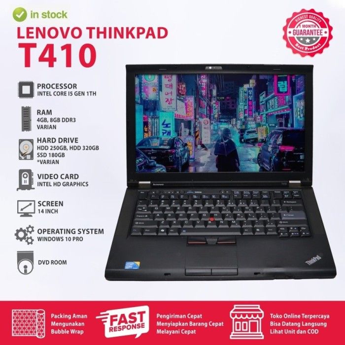 LAPTOP LENOVO Thinkpad T410 CORE i5 RAM 4GB//Hdd 320 TERA Lazada