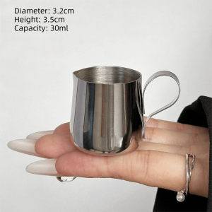 MINIYX 10/30ml Stainless Steel Milk Frothing Jug Measurement Markings Mini Coffee Milk Frother Latte Art Sturdy Frother Pitcher Coffee Making