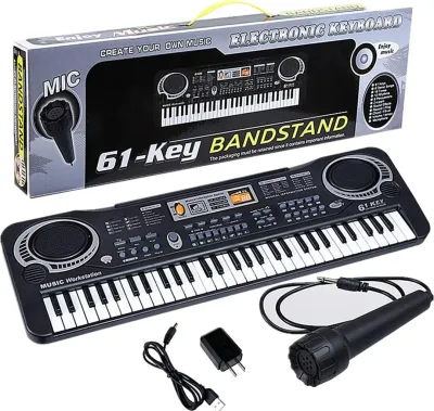 61 Keys Kids Piano KeyboardElectronic Piano Keyboard with Microphone Built- In Speaker for Simply Piano Application Holiday Gifts for Kids 1-6 Years Old Pink Or Black