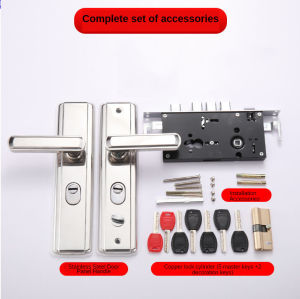 304 Stainless Steel Anti-theft Door Lock Set Security Handle Entrance Door Lock General Parts Panel