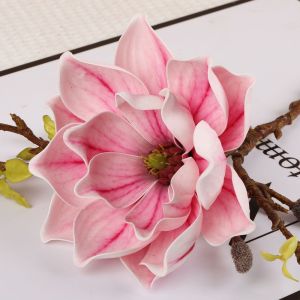 PANE5 EVA Artificial Magnolia Branch Floral Art Real Touch Artificial Orchid Flowers DIY Vase Decor Handmade Fake Flower Home Office Decor