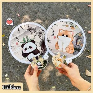 [Hilldora] พัดลมพับได้ลายการ์ตูนแบบพกพาพัดลมมือถือพับได้สุดสร้างสรรค์สำหรับฤดูร้อนพัดลมมือบินดิสก์กระเป๋าผ้าของขวัญสำหรับเด็ก