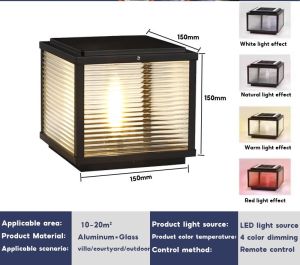 【BUY 1 TAKE 1】Solar pillar Lamp glass light Outdoor waterproof IP67 4 colors Automatic lighting Courtyard fence Headlight Column enclosure Garden lamp House gate courtyard Decorative lights 30 year warranty COD