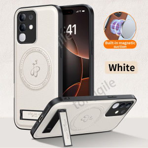 Luxury Leather Case For Vivo Y29 4G VivoY29 Y 29 2025 Phone Casing Back Cover Shockproof Bumper Simple Anti Drop Car Holder Support Bracket Soft TPU Edge