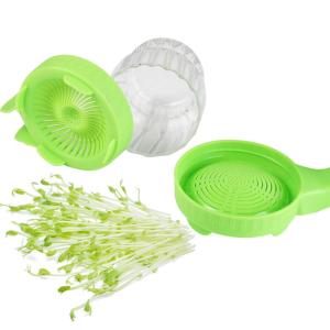 OKDEALS01 Plastic Sprouting lids Green Mesh Sprout Cover Germination with handle Mason Jar Lid For Wide Mouth Mason Jars