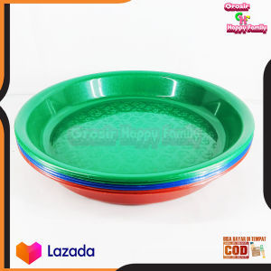 GROSIR!! 12 PCS Nampan Bulat Plastik Tradisional Wadah Penyaji Makanan Uk.30