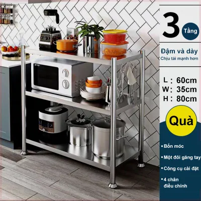 BMZAR Kệ bếp lưu trữ inox 304 dày dặn nhiều tầng chịu lực caokhung ống dày chống gỉ nướcquán ăn nhà hàng kho hàng