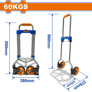 Xe đẩy hàng gấp gọn 2 bánh WADFOW tải trọng 60-100kg xe kéo hàng gấp gọn đa năng ống thép tấm thép cứng cáp chắc chắn