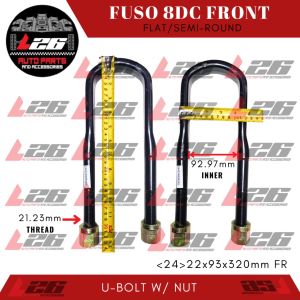 Flat Semi Round for Mitsubishi Fuso 8DC Front U-BOLT (<24> Thick 22mm/ width 93mm)