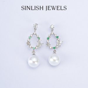 SINLISH Store Recommended Must-Have 6A+ Perfectly Round Flawless Natural Pearl High Luster Earrings 9-10mm