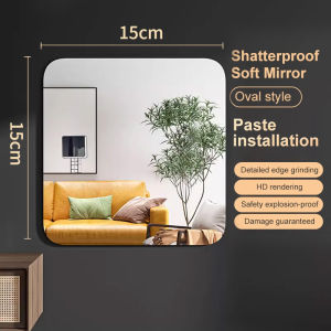 KAWA Mirror wall-mounted self-adhesive 27X17CM HD Acrylic Mirror Wall Sticker Soft Mirror Unbreakable Mirror DIY