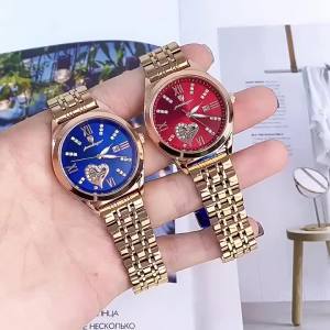FCOriginal POSHI New Womens Fashion Watches Ladies Diamond Waterproof Stainless Steel Quartz Watch Automatic Date Hollow out Luxury Design Jam Tangan Wanita Perempuan