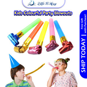 [Little B House] NM- Birthday Party Toy Blow Dragon Whistle Roll Horn Props Blowing Dragon Whistle 生日口哨 Wisel Party - BT239