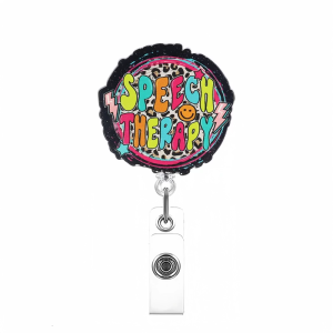 Retractable Holder for Nurse Doctor Student Teacher Cartoon Acrylic Holder with Metal Clip for Office